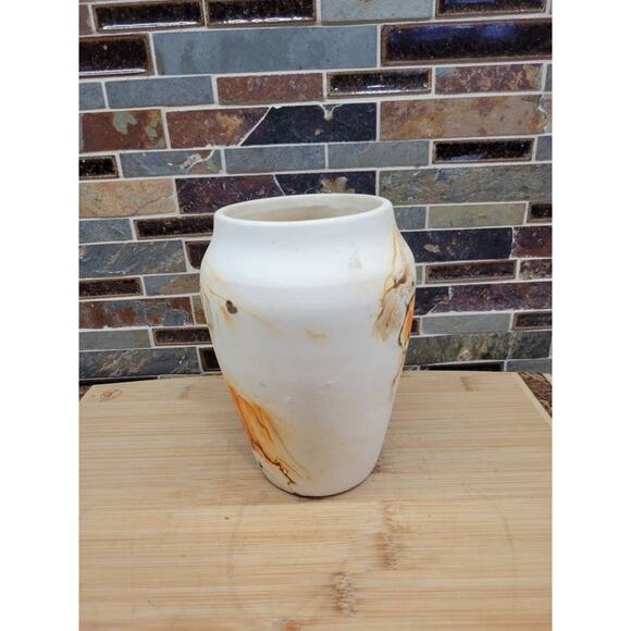 Vintage Nemadji Vase, Earth Pottery, Swirl Southwestern Style Decor 6-1/4" - Picture 2 of 5